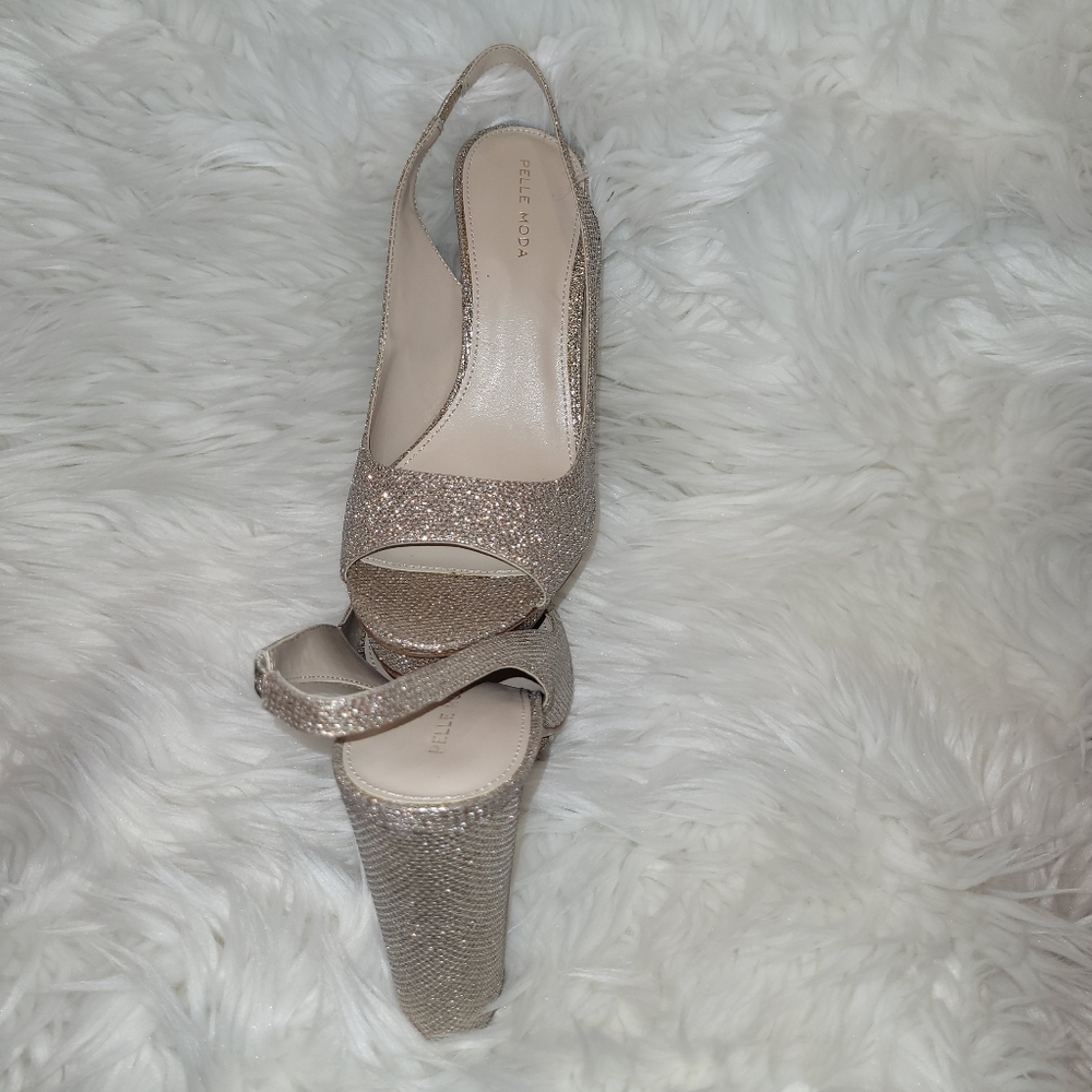 Pelle Moda Gold Women's Slingback Heels